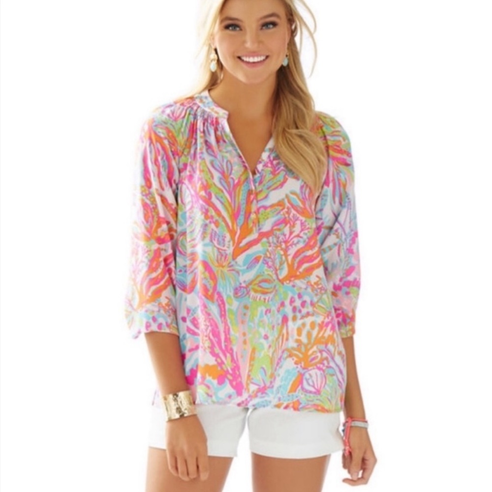 Lilly Pulitzer size XS Elsa top in Scuba to Cuba